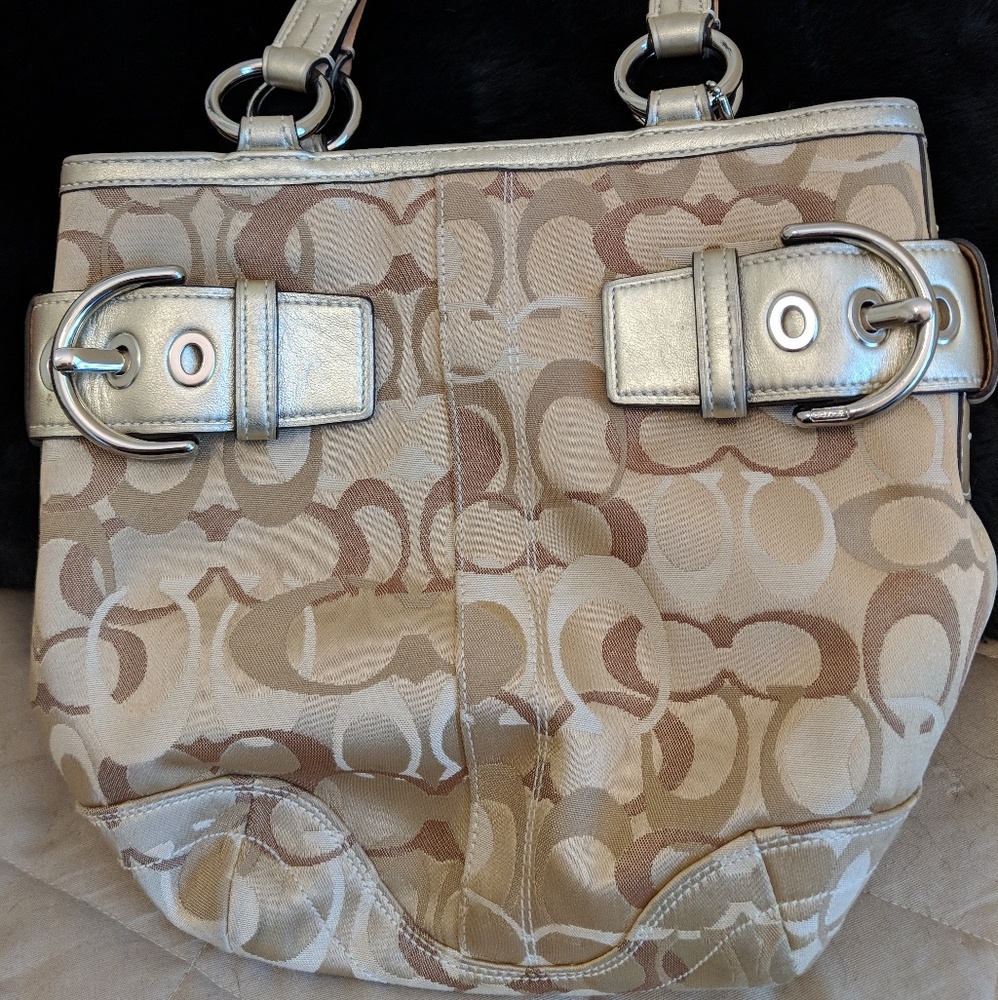 Vintage Tan and gold Coach purse. Price firm